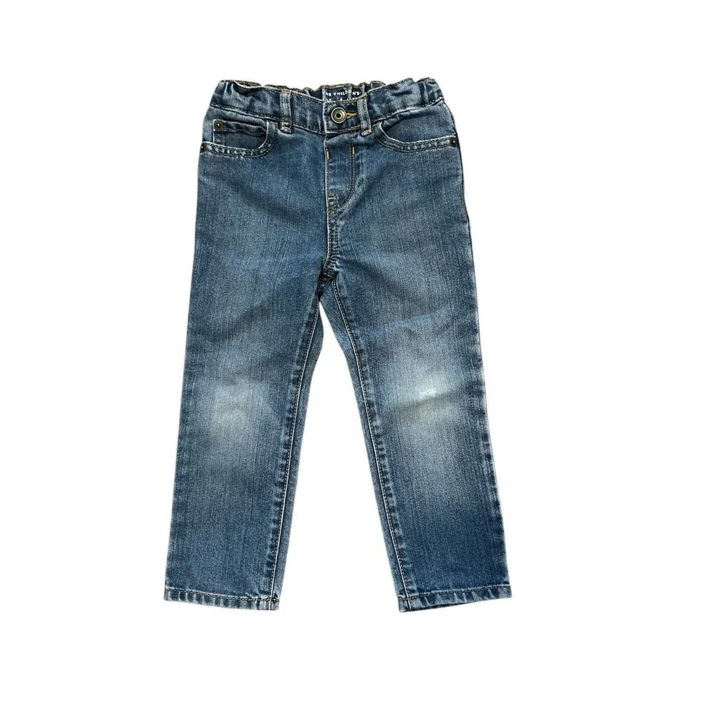 The Childrens Place Boys Skinny Jeans Medium Wash Blue Adjustable Waist‎ 3T